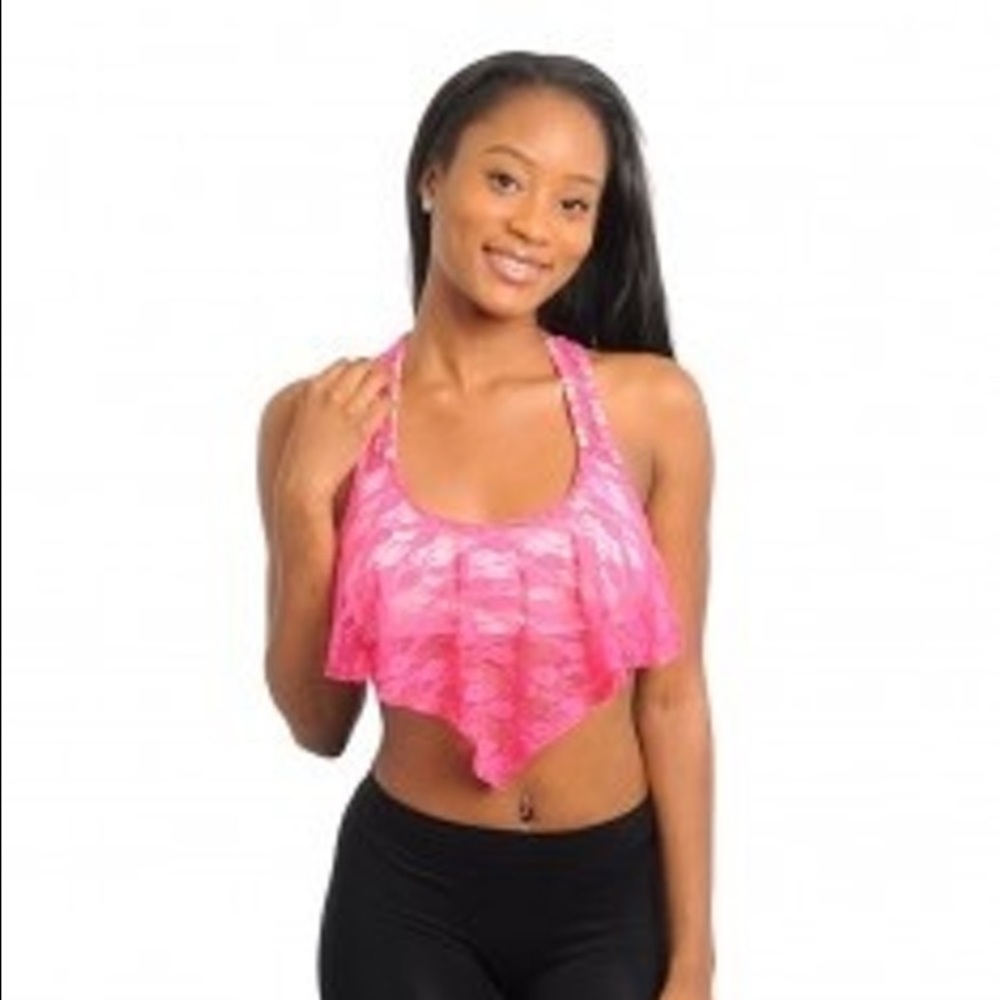 Pink Lace crop top